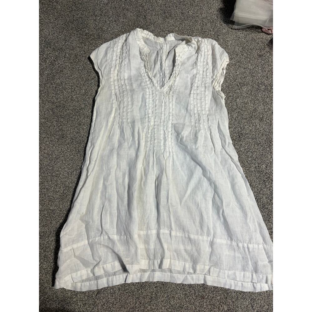 UP Shards womens small white 100% linen coverup